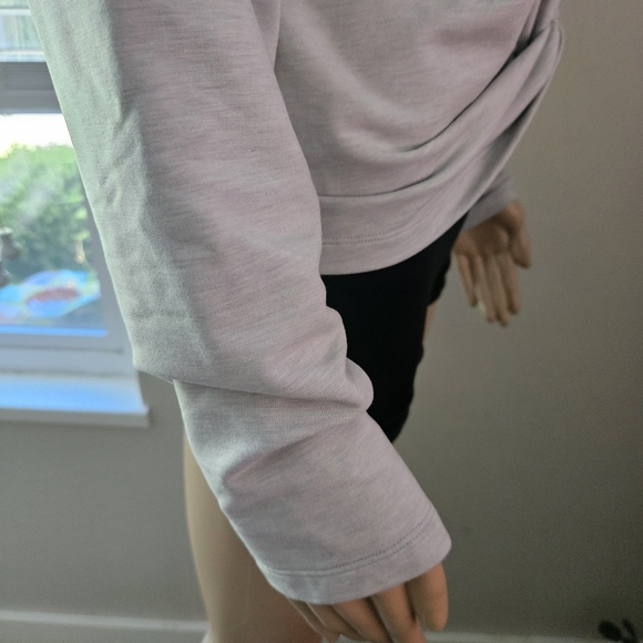 Lululemon Athletica tuck and gather gray pullover sweater top crew neck - Picture 5 of 12